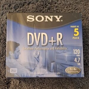 Sony DVD+R 5-Pack - Blue and Silver
